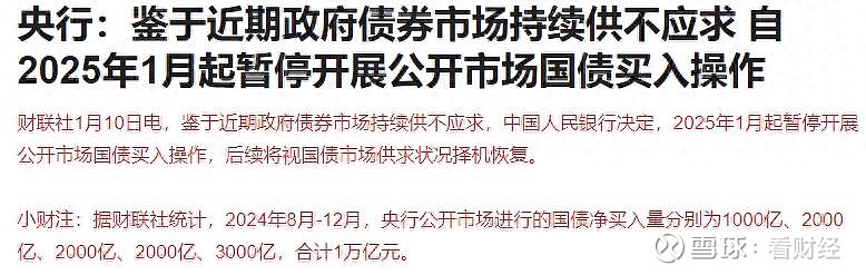 债市早参1月13日| 央行暂停开展公开市场国债买入操作，后市怎么走？